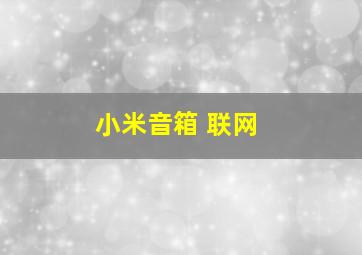 小米音箱 联网